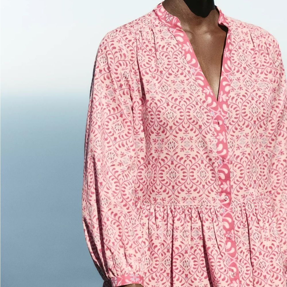 ZARA PRINTED MIDI DRESS - Picture 8 of 10